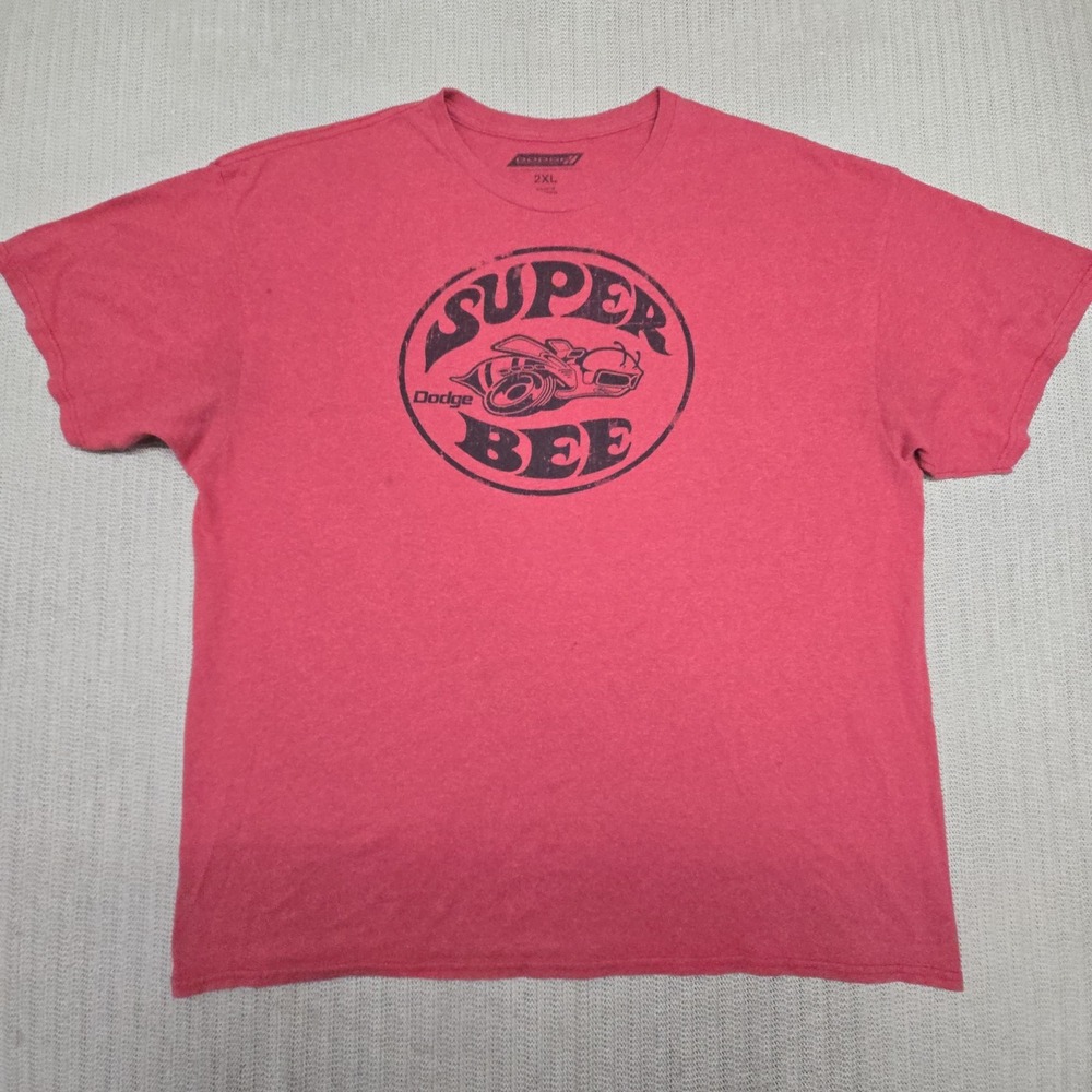 Dodge Super Bee Shirt Mens 2XL Red Logo Graphic Tee Muscle Car Tagless